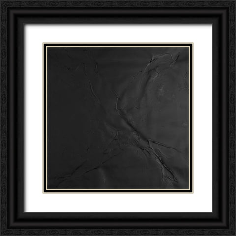 Onyx Square I Black Ornate Wood Framed Art Print with Double Matting by Willett, Michael
