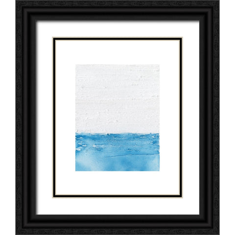 Horizon Blue I Black Ornate Wood Framed Art Print with Double Matting by Saunders, Alonzo
