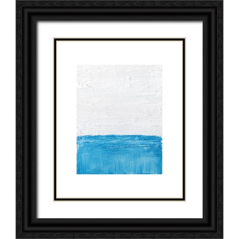 Horizon Blue II Black Ornate Wood Framed Art Print with Double Matting by Saunders, Alonzo