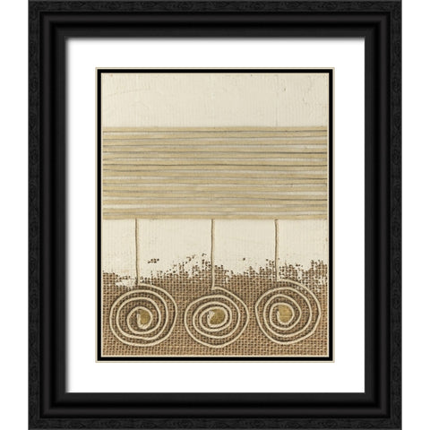 Golden Tribal Sign II Black Ornate Wood Framed Art Print with Double Matting by Saunders, Alonzo
