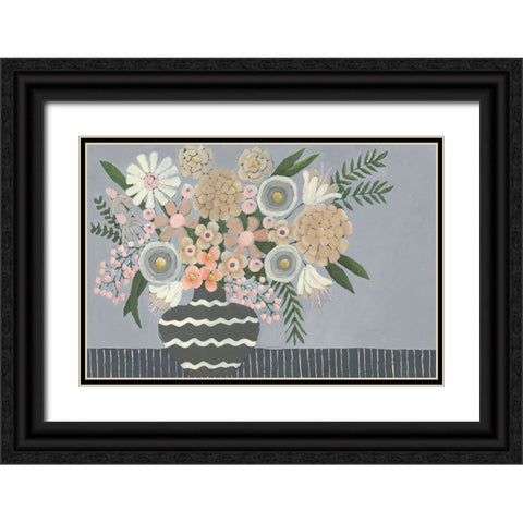 Venusta Flores I Black Ornate Wood Framed Art Print with Double Matting by Moore, Regina