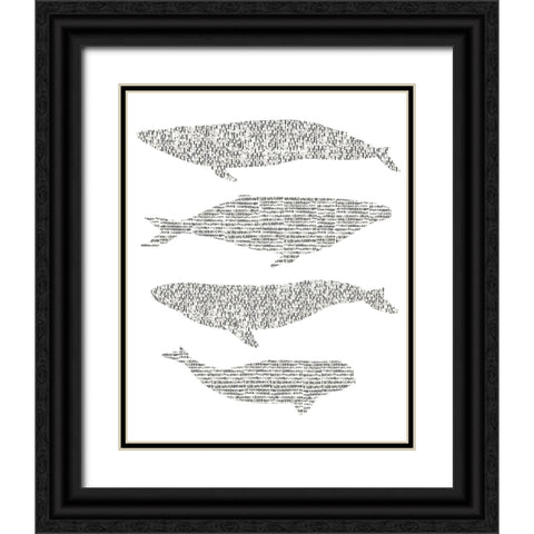 Dashed Whale Chart II Black Ornate Wood Framed Art Print with Double Matting by Vision Studio
