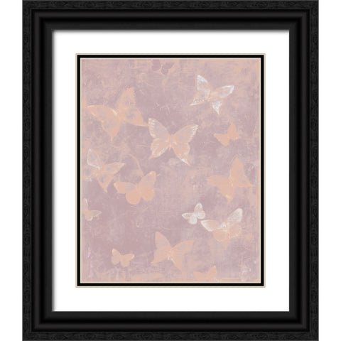 Blush Butterfly Flight I Black Ornate Wood Framed Art Print with Double Matting by OToole, Tim