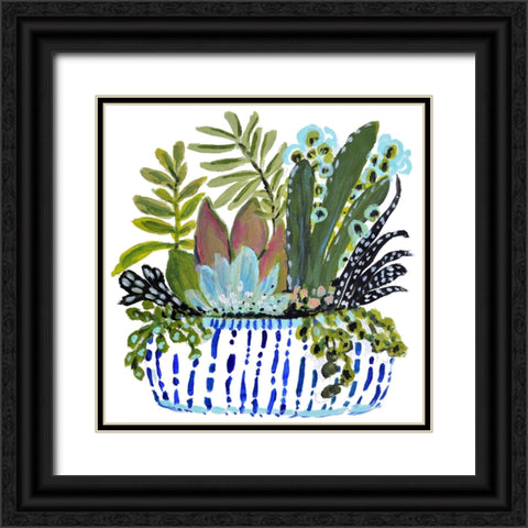 Succelents II Black Ornate Wood Framed Art Print with Double Matting by Fields, Karen