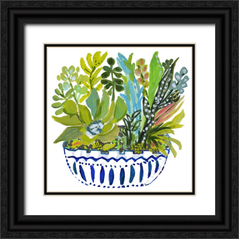 Succelents III Black Ornate Wood Framed Art Print with Double Matting by Fields, Karen