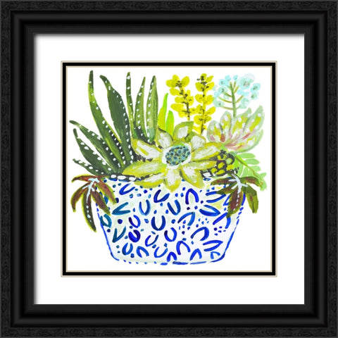 Succelents IV Black Ornate Wood Framed Art Print with Double Matting by Fields, Karen