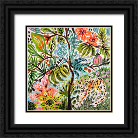 Jungle Cat Landscape II Black Ornate Wood Framed Art Print with Double Matting by Fields, Karen