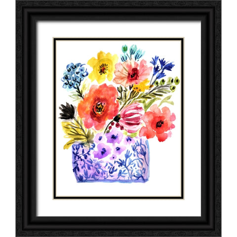 Sweet Arrangement II Black Ornate Wood Framed Art Print with Double Matting by Fields, Karen