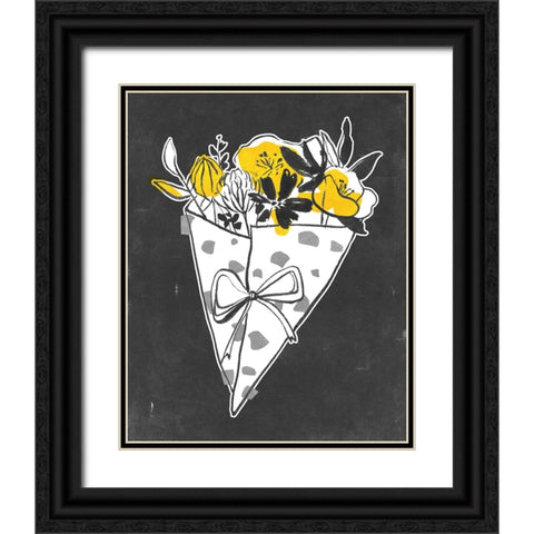 Bright Bouquet II Black Ornate Wood Framed Art Print with Double Matting by Wang, Melissa