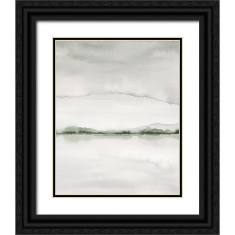 Misty River View II Black Ornate Wood Framed Art Print with Double Matting by Popp, Grace