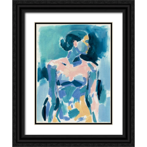 Loose Expressive Figure I Black Ornate Wood Framed Art Print with Double Matting by Barnes, Victoria