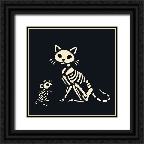 Skelepet VIII Black Ornate Wood Framed Art Print with Double Matting by Barnes, Victoria