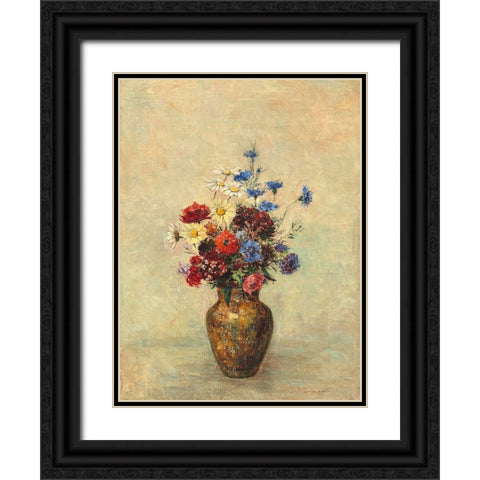 Redon Still Life I Black Ornate Wood Framed Art Print with Double Matting by Redon, Odilon