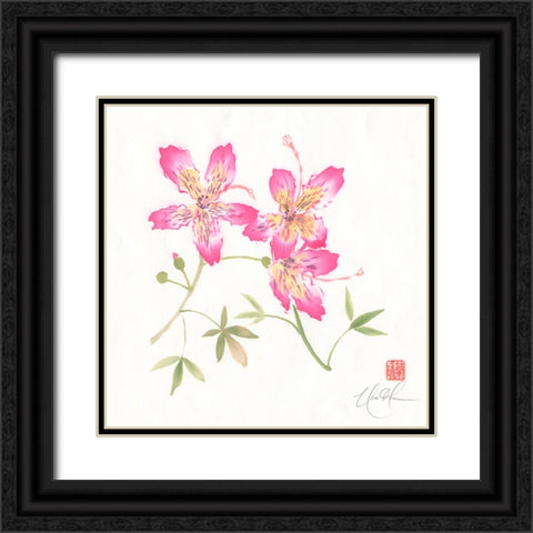 Silk III Black Ornate Wood Framed Art Print with Double Matting by Rae, Nan
