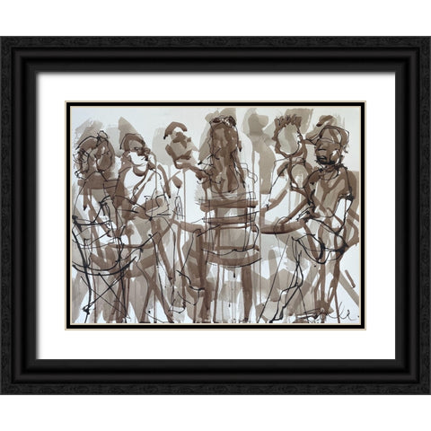 The Social Hour Black Ornate Wood Framed Art Print with Double Matting by Ferrell, Erin McGee