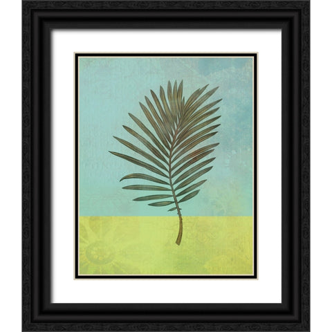 Leaves Green III Black Ornate Wood Framed Art Print with Double Matting by Bagnato, Judi