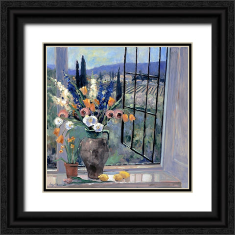 Tuscany Hillside I Black Ornate Wood Framed Art Print with Double Matting by Stevens, Allayn