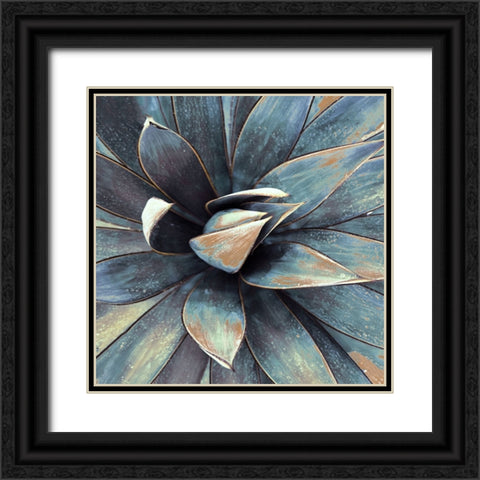 Succulent in Teal I Black Ornate Wood Framed Art Print with Double Matting by Orlov, Irena