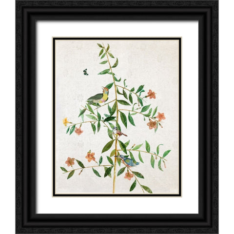 Perching Bird I Black Ornate Wood Framed Art Print with Double Matting by Smith, Karen