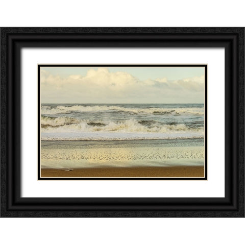 Beach Stroll I Black Ornate Wood Framed Art Print with Double Matting by Poinski, Dianne