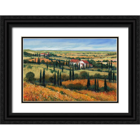 Hills of Tuscany I Black Ornate Wood Framed Art Print with Double Matting by OToole, Tim