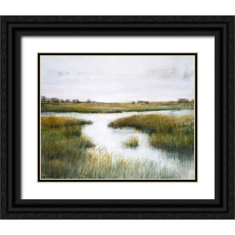 Misty Marshland  I Black Ornate Wood Framed Art Print with Double Matting by OToole, Tim