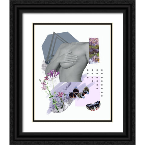 A Unique Butterfly II Black Ornate Wood Framed Art Print with Double Matting by Wang, Melissa