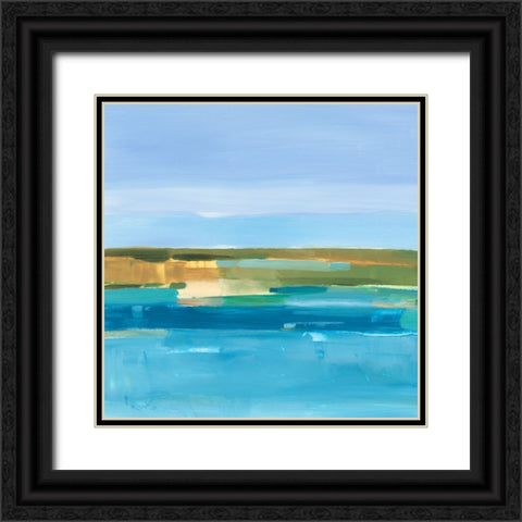 Crystal Blue Horizon I Black Ornate Wood Framed Art Print with Double Matting by Harper, Ethan