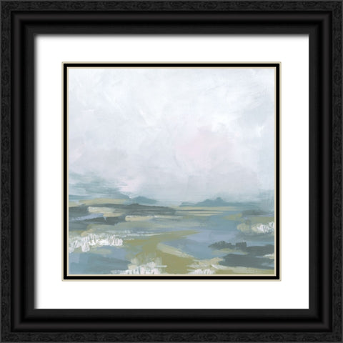 Blue Fields I Black Ornate Wood Framed Art Print with Double Matting by Vess, June Erica