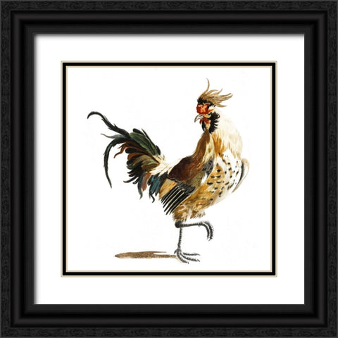 Teyler Roosters I Black Ornate Wood Framed Art Print with Double Matting by Teyler, Johan