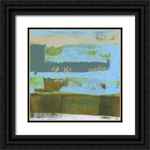 Green Abstract Fields I Black Ornate Wood Framed Art Print with Double Matting by Gordon, Sharon