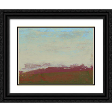 Abstract Magenta Horizon II Black Ornate Wood Framed Art Print with Double Matting by Gordon, Sharon