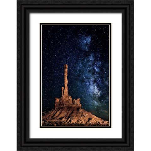 A Totem Pole Night Sky Black Ornate Wood Framed Art Print with Double Matting by Drost, David