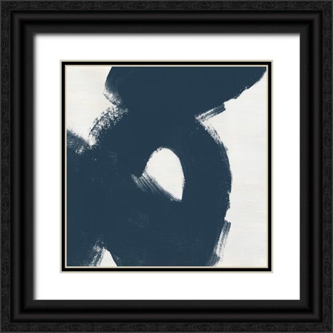 Custom Block Brushwork IV Black Ornate Wood Framed Art Print with Double Matting by Vess, June Erica