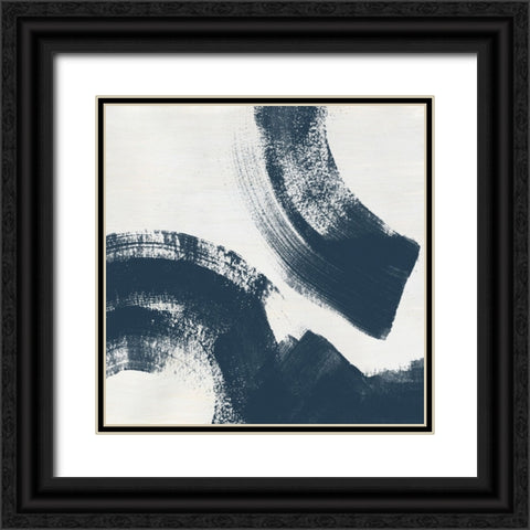 Custom Block Brushwork VI Black Ornate Wood Framed Art Print with Double Matting by Vess, June Erica