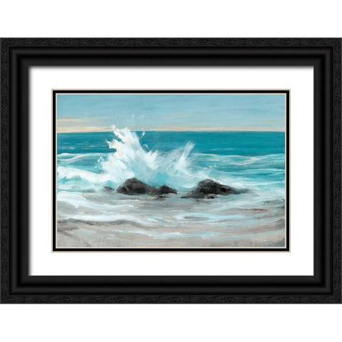 Crashing Wave II Black Ornate Wood Framed Art Print with Double Matting by OToole, Tim