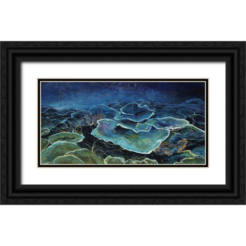 Aqua Glow Black Ornate Wood Framed Art Print with Double Matting by Douglass, Farrell