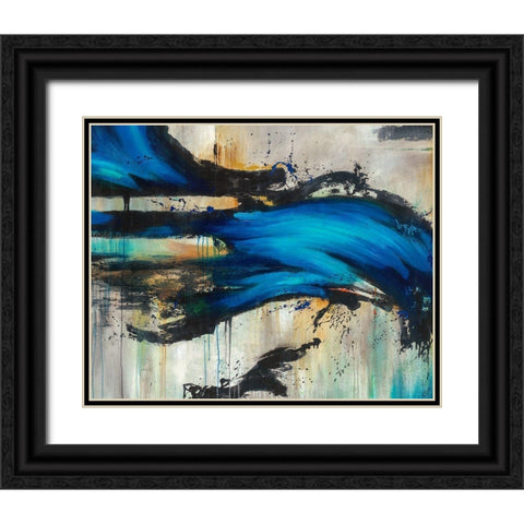 Midnight Splash Black Ornate Wood Framed Art Print with Double Matting by Drotar, Rikki