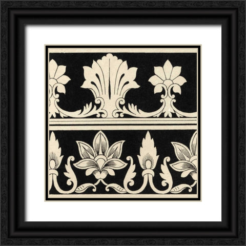 Ornamental Tile Motif II Black Ornate Wood Framed Art Print with Double Matting by Vision Studio