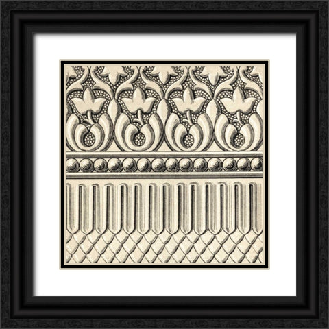 Ornamental Tile Motif V Black Ornate Wood Framed Art Print with Double Matting by Vision Studio