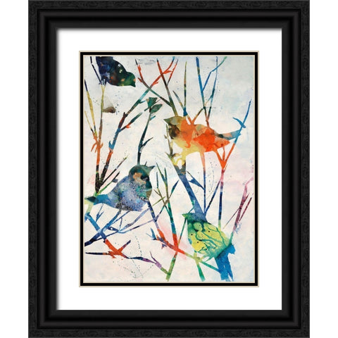 Birdsong Shadows II Black Ornate Wood Framed Art Print with Double Matting by Douglass, Farrell