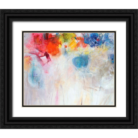 Happy Black Ornate Wood Framed Art Print with Double Matting by Maas, Jodi