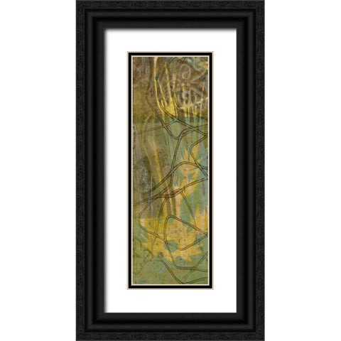 Safari Abstract I Black Ornate Wood Framed Art Print with Double Matting by Goldberger, Jennifer