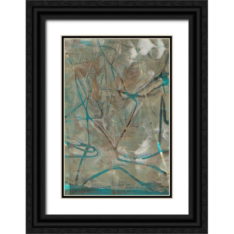 Fluid Sea I Black Ornate Wood Framed Art Print with Double Matting by Goldberger, Jennifer