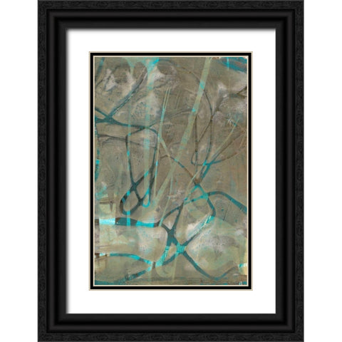 Fluid Sea II Black Ornate Wood Framed Art Print with Double Matting by Goldberger, Jennifer