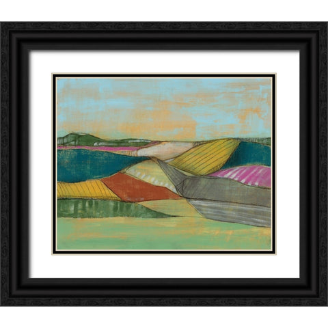 Colorfield I Black Ornate Wood Framed Art Print with Double Matting by Goldberger, Jennifer