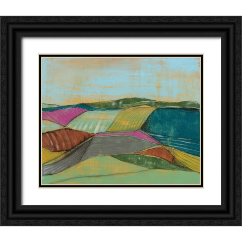 Colorfield II Black Ornate Wood Framed Art Print with Double Matting by Goldberger, Jennifer