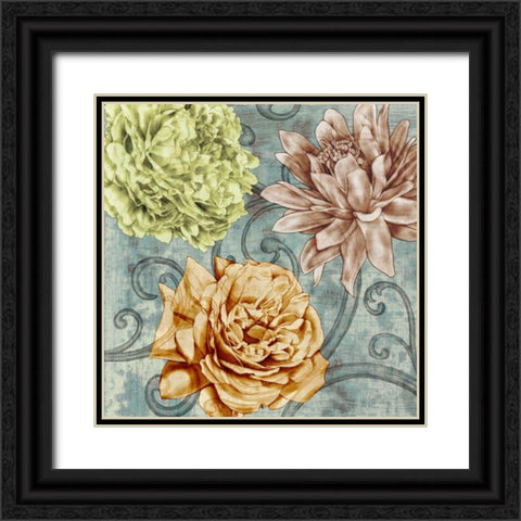 Flower Fetti II Black Ornate Wood Framed Art Print with Double Matting by Goldberger, Jennifer