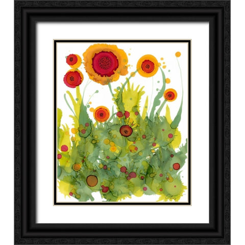 Poppy Whimsy II Black Ornate Wood Framed Art Print with Double Matting by Baynes, Cheryl
