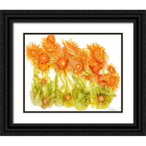 Sunlit Poppies I Black Ornate Wood Framed Art Print with Double Matting by Baynes, Cheryl